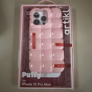 Artikl iPhone Pink Puffy Block Case For iPhone 15 Pro Max Comfortable Grip New